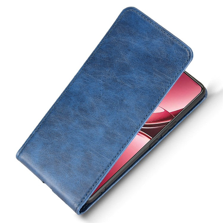 For vivo V50 5G Case with Card Slot Magnetic Vertical Flip Leather Phone Cover - Dark Blue