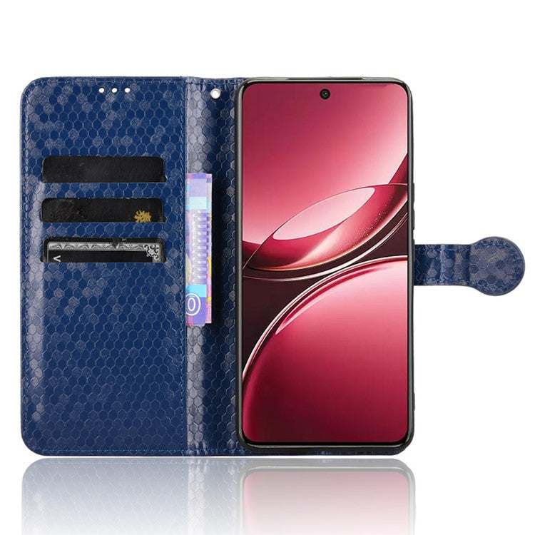 For vivo V50 5G Wallet Case Dot Pattern Imprint PU Leather Phone Cover - Dark Blue