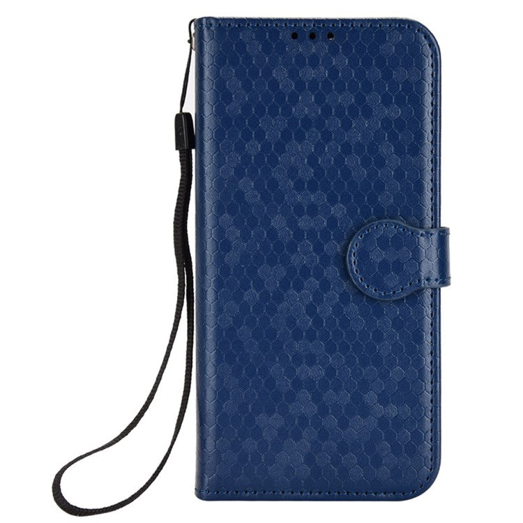 For vivo V50 5G Wallet Case Dot Pattern Imprint PU Leather Phone Cover - Dark Blue