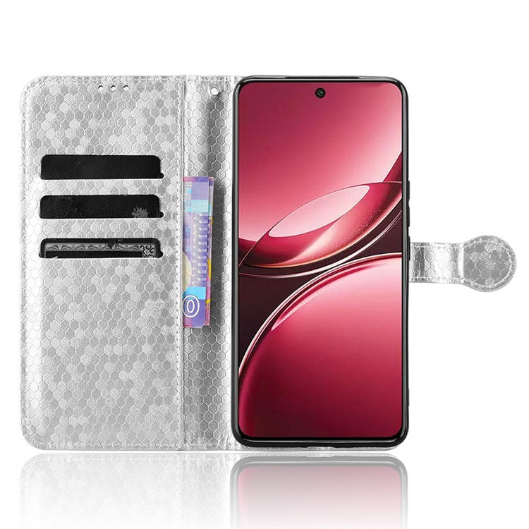 For vivo V50 5G Wallet Case Dot Pattern Imprint PU Leather Phone Cover - Silver