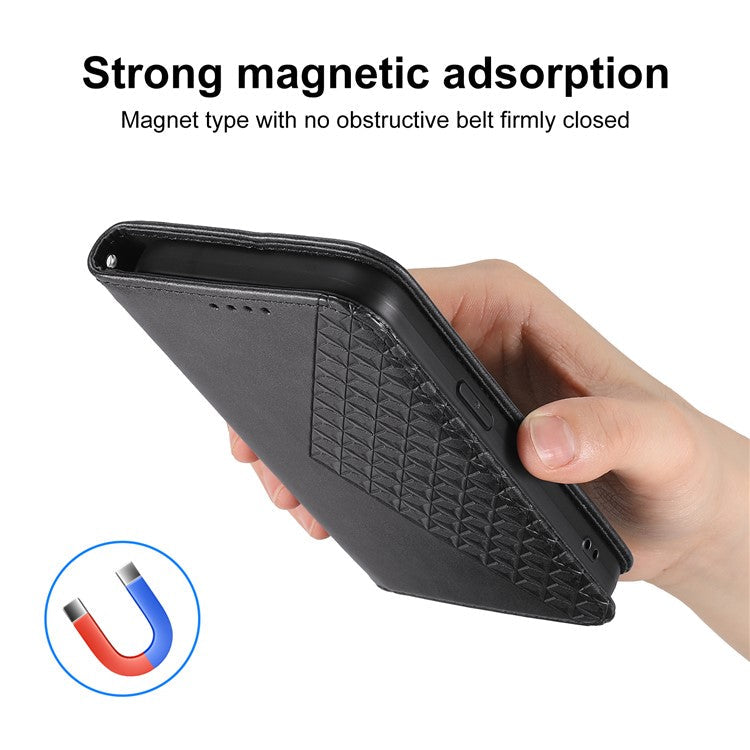 For Samsung Galaxy S25 Edge Case Calf Texture PU Leather Phone Cover with Wallet - Black