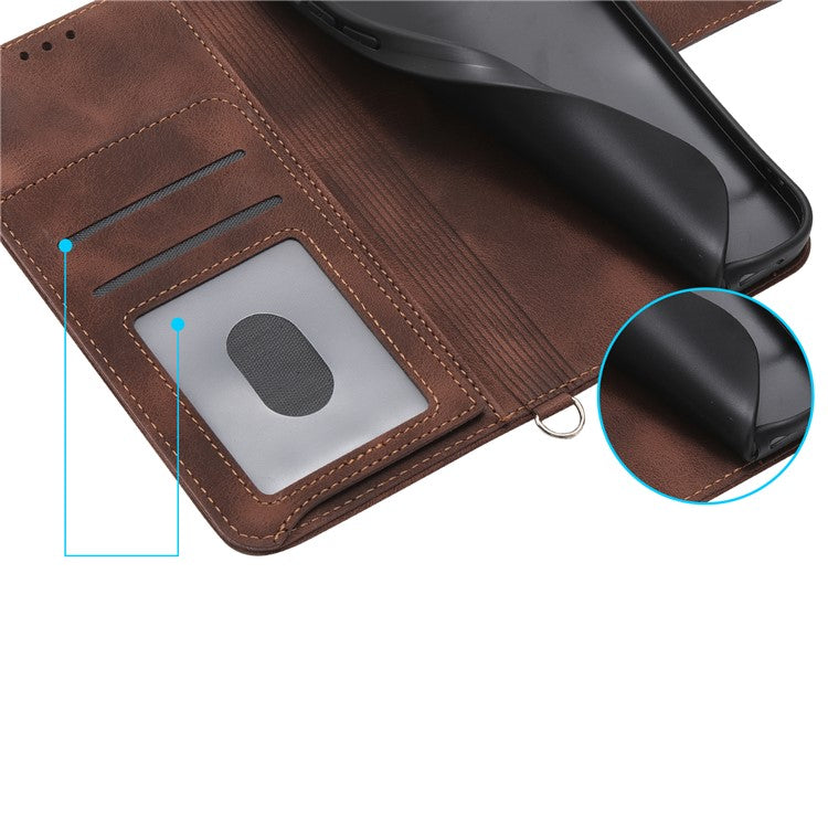 For vivo Y29 4G Case Flower Pattern PU Leather Wallet Phone Cover with Strap - Brown
