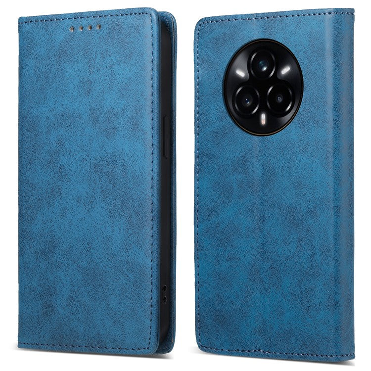 For Realme 14 Pro 5G Wallet Case RFID Blocking PU Leather Phone Cover - Blue