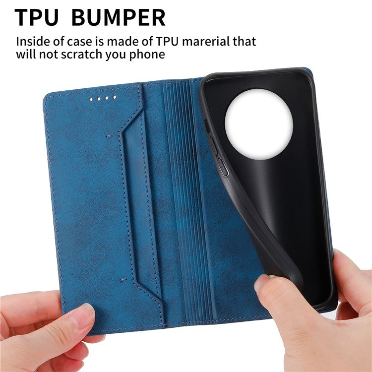For Realme 14 Pro 5G Wallet Case RFID Blocking PU Leather Phone Cover - Blue
