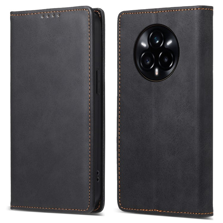 For Realme 14 Pro+ 5G Wallet Case RFID Blocking PU Leather Phone Cover - Black