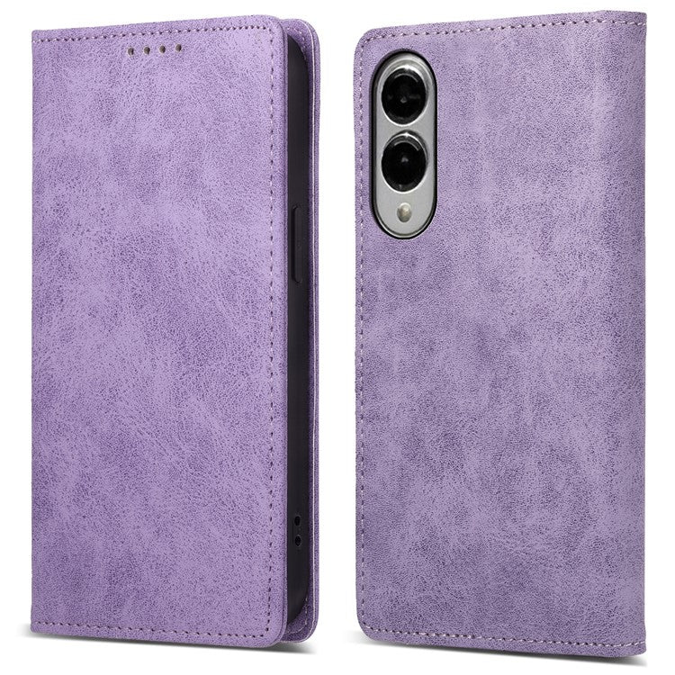 For Samsung Galaxy S25 Edge Wallet Case RFID Blocking PU Leather Phone Cover - Purple