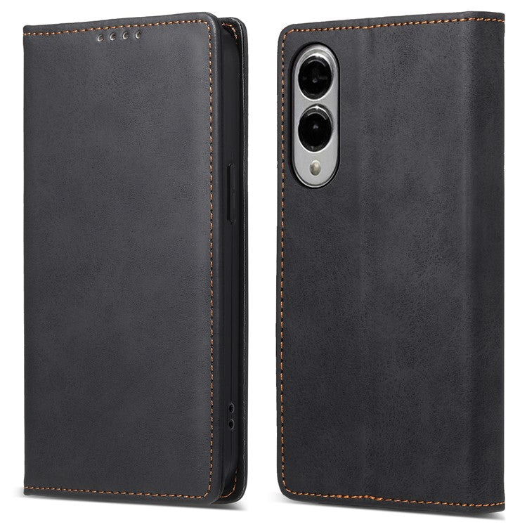 For Samsung Galaxy S25 Edge Wallet Case RFID Blocking PU Leather Phone Cover - Black