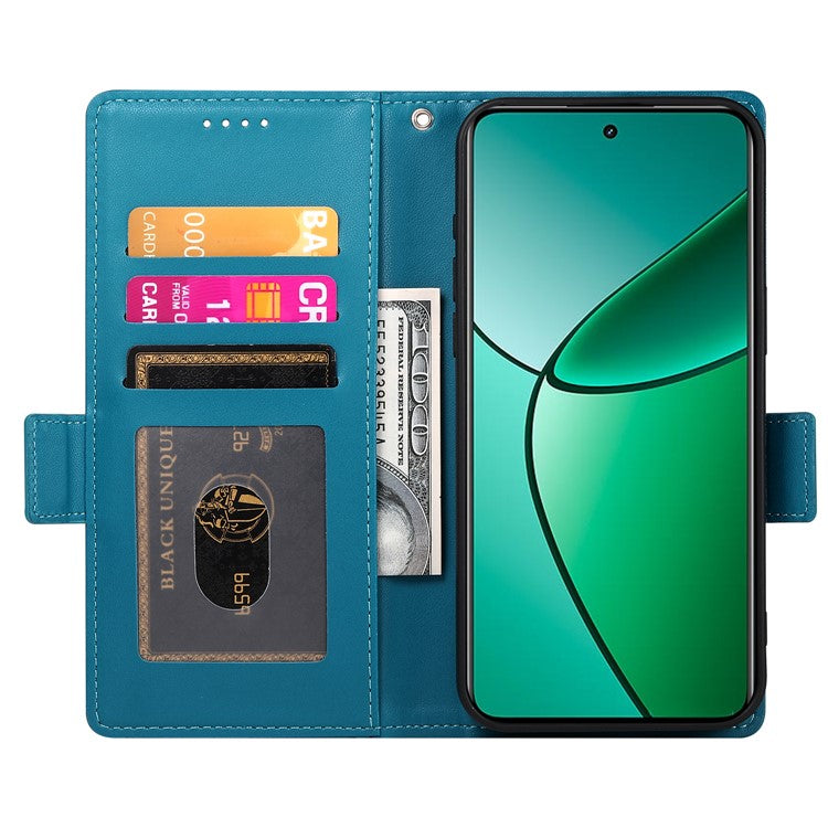 For Realme 14 Pro 5G Stand Case PU Leather Wallet Phone Cover - Blue