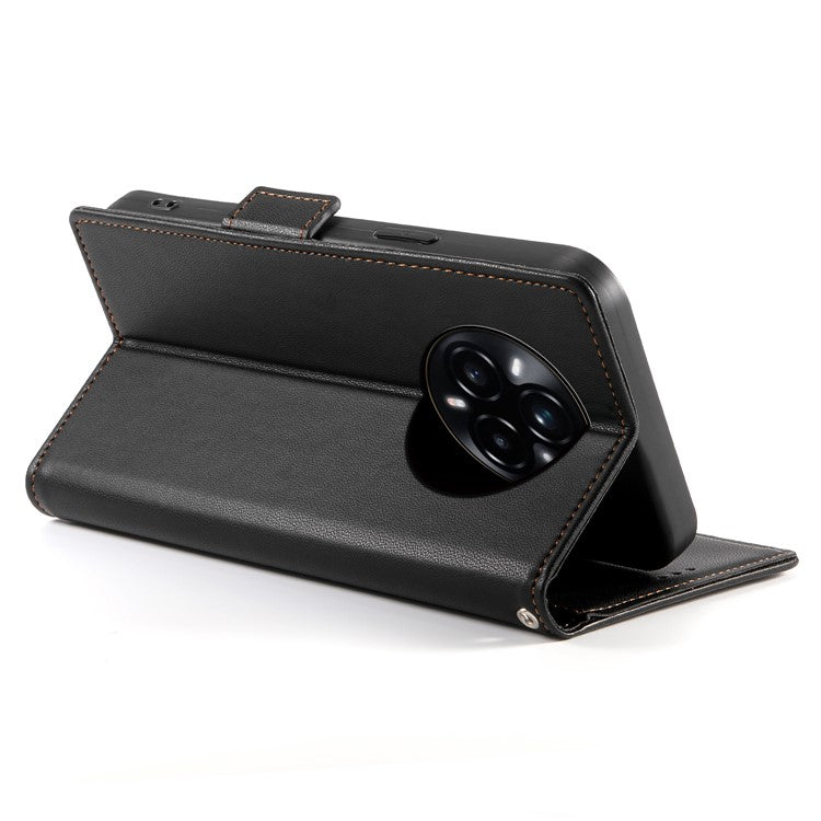 For Realme 14 Pro+ 5G Stand Case PU Leather Wallet Phone Cover - Black