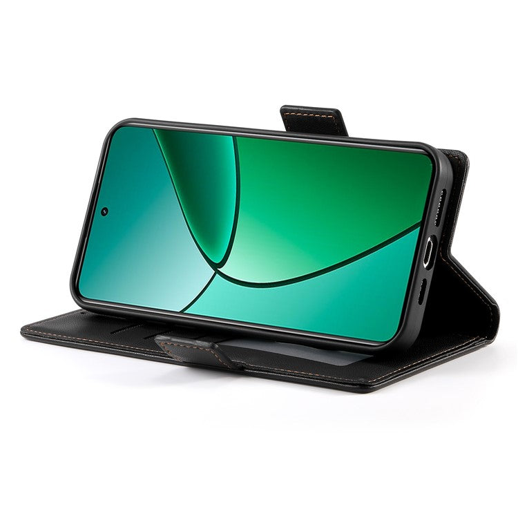 For Realme 14 Pro+ 5G Stand Case PU Leather Wallet Phone Cover - Black
