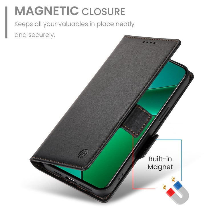 For Realme 14 Pro+ 5G Stand Case PU Leather Wallet Phone Cover - Black