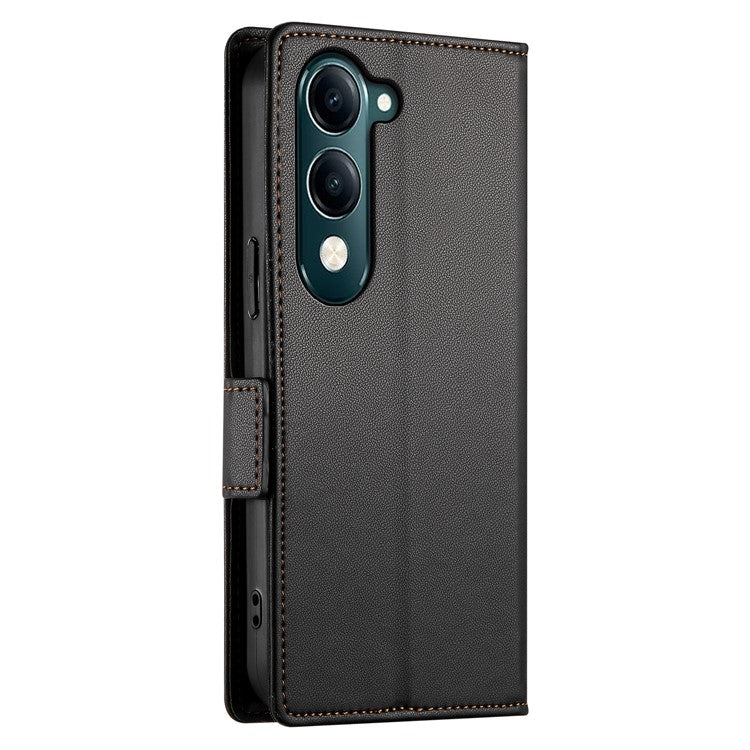 For vivo Y04 4G  /  Y29s 5G Stand Case PU Leather Wallet Phone Cover - Black