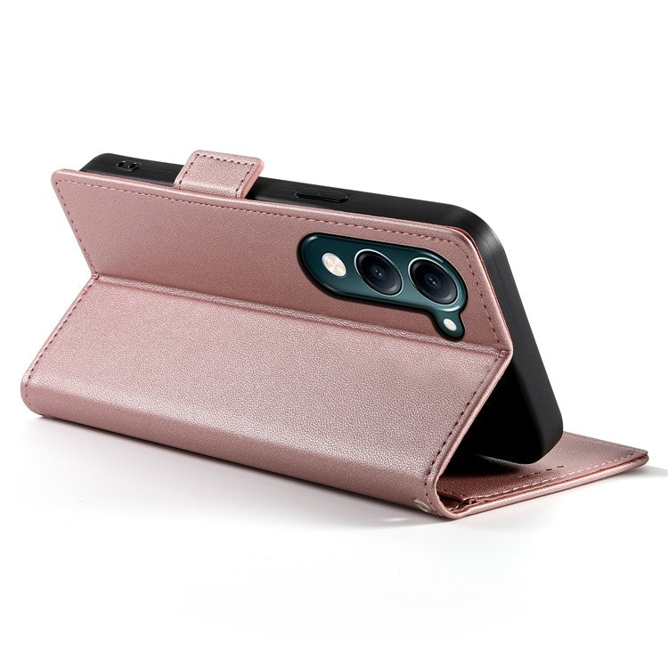 For vivo Y04 4G  /  Y29s 5G Stand Case PU Leather Wallet Phone Cover - Rose Gold