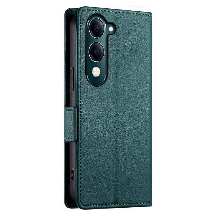 For vivo Y04 4G  /  Y29s 5G Stand Case PU Leather Wallet Phone Cover - Blackish Green
