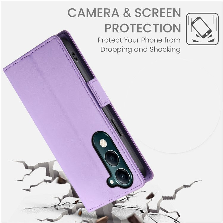 For vivo Y04 4G  /  Y29s 5G Stand Case PU Leather Wallet Phone Cover - Purple