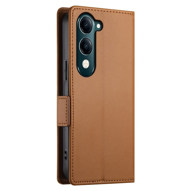 For vivo Y04 4G  /  Y29s 5G Stand Case PU Leather Wallet Phone Cover - Brown