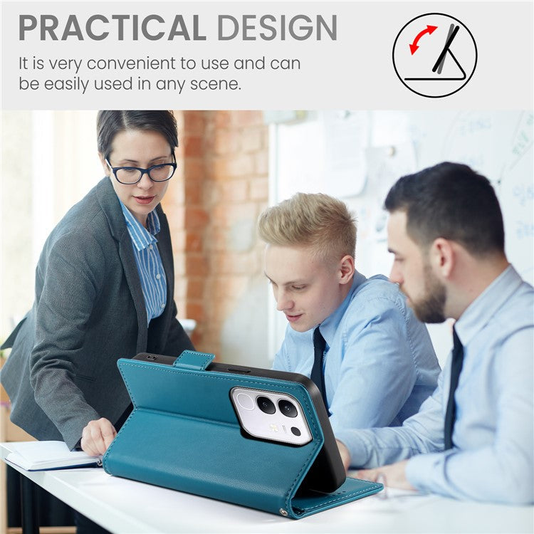 For vivo Y29 4G Stand Case PU Leather Wallet Phone Cover - Blue