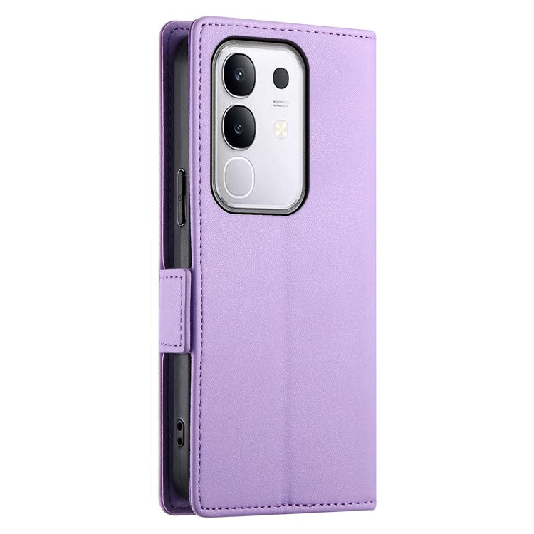 For vivo Y29 4G Stand Case PU Leather Wallet Phone Cover - Purple