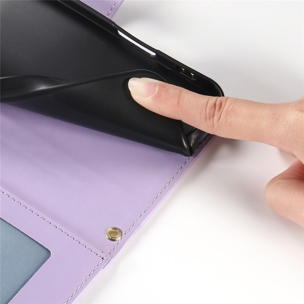 For Oppo Reno13 F 5G Case Rhombus Stitching Wallet Stand Leather Phone Cover with Long  /  Short Strap - Purple