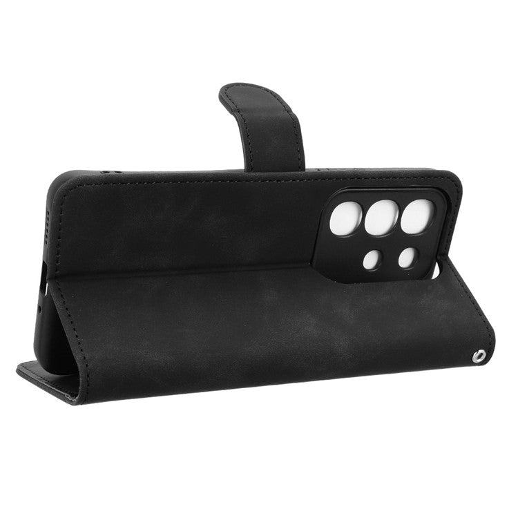 For vivo Y29 4G Leather Case Skin Feel Anti Drop Wallet Flip Phone Cover - Black