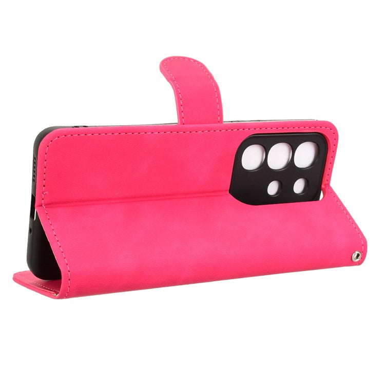 For vivo Y29 4G Leather Case Skin Feel Anti Drop Wallet Flip Phone Cover - Rose