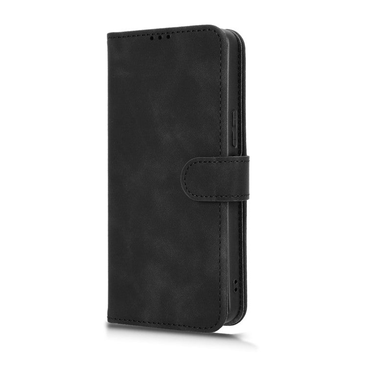 For vivo Y04 4G Leather Case Skin Feel Anti Drop Wallet Flip Phone Cover - Black