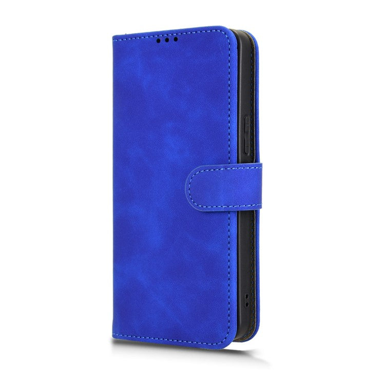 For vivo Y04 4G Leather Case Skin Feel Anti Drop Wallet Flip Phone Cover - Blue