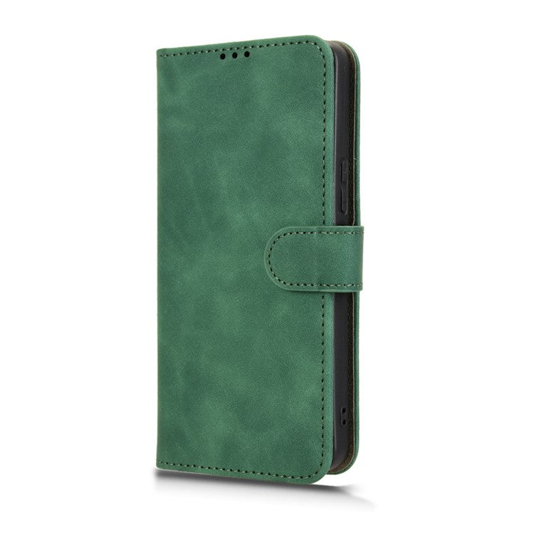 For vivo Y04 4G Leather Case Skin Feel Anti Drop Wallet Flip Phone Cover - Green