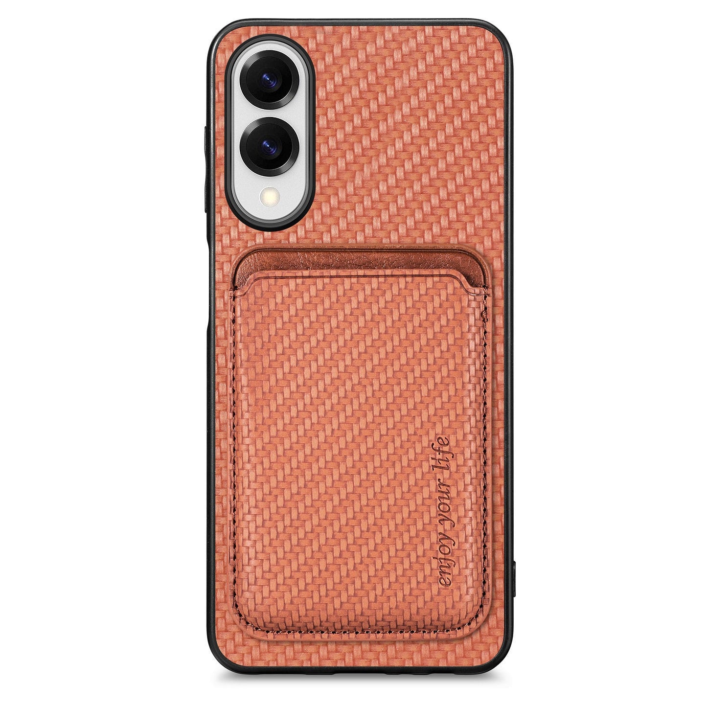 For Samsung Galaxy S25 Edge Case Magnetic Detachable Card Holder Phone Back Cover - Brown