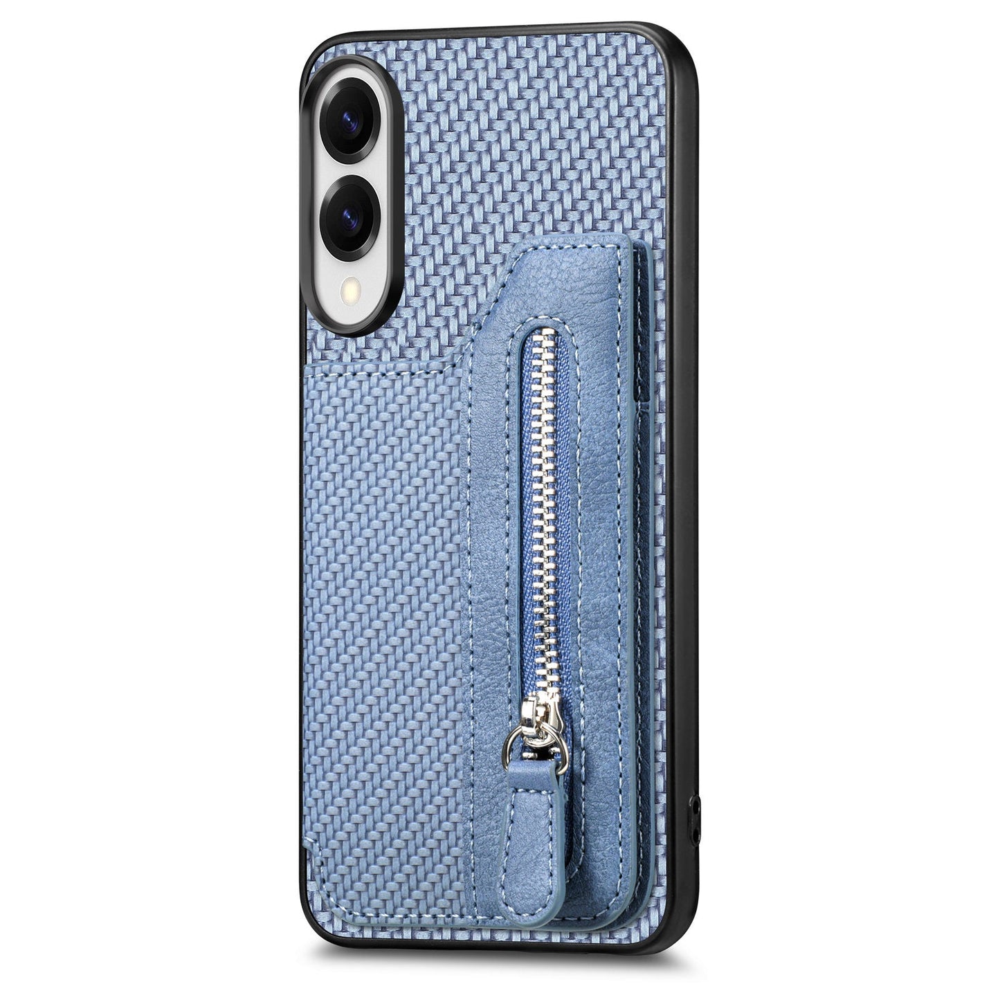 For Samsung Galaxy S25 Edge Case Leather+PC+TPU Zipper Wallet Phone Cover - Blue