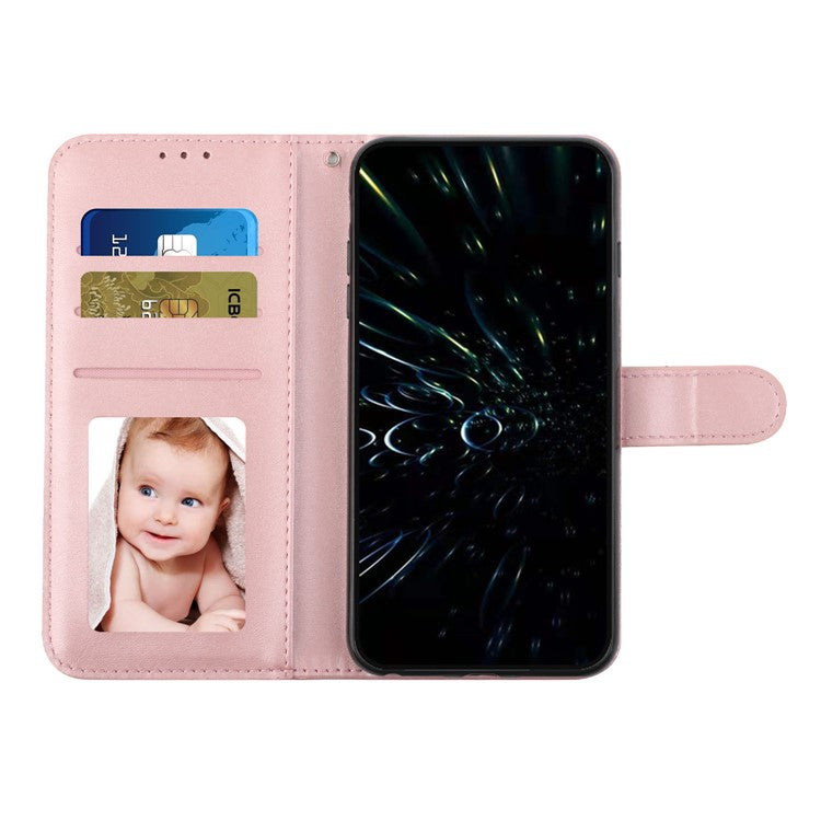 For Realme 14 Pro 5G Case Leather Stand Protective Phone Cover - Rose Gold