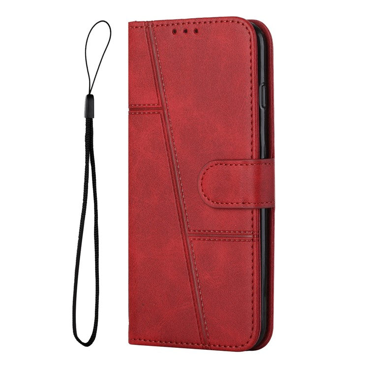 For vivo Y29s 5G  /  Y04 4G Case Leather Stand Protective Phone Cover - Red