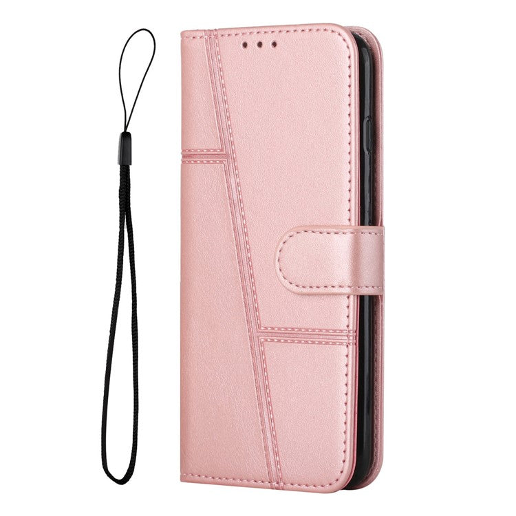 For vivo Y29s 5G  /  Y04 4G Case Leather Stand Protective Phone Cover - Rose Gold