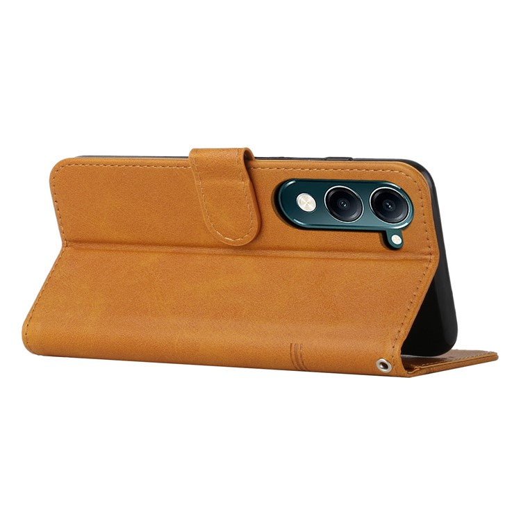 For vivo Y29s 5G  /  Y04 4G Case Leather Stand Protective Phone Cover - Yellow