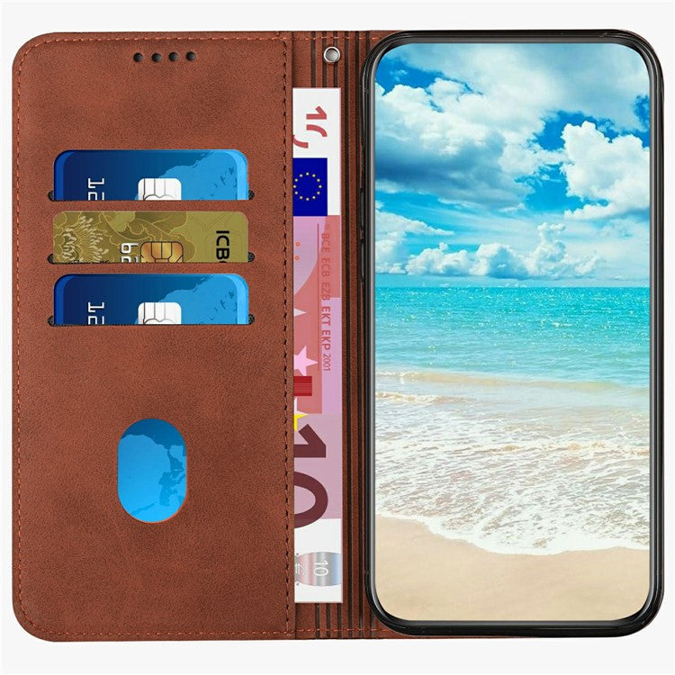 For Realme 14 Pro 5G Case Wallet Leather Phone Cover Pattern Imprinted - Brown