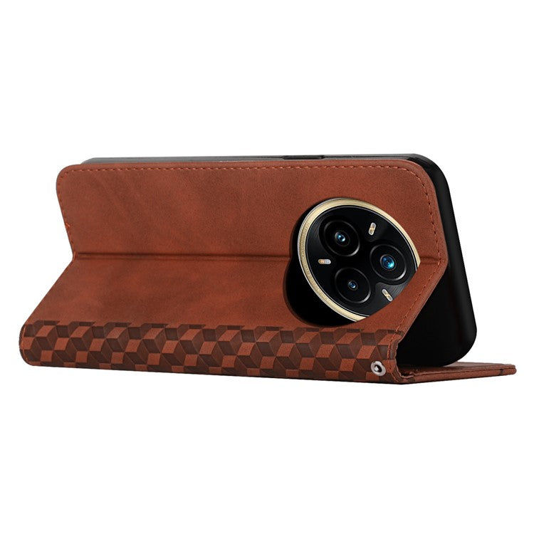 For Realme 14 Pro 5G Case Wallet Leather Phone Cover Pattern Imprinted - Brown