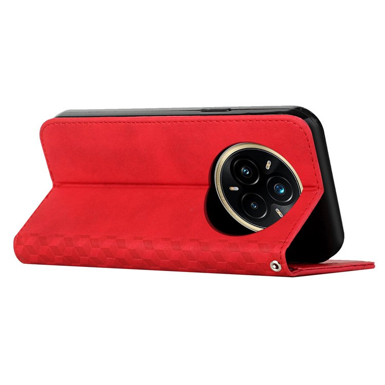 For Realme 14 Pro+ 5G Case Wallet Leather Phone Cover Pattern Imprinted - Red