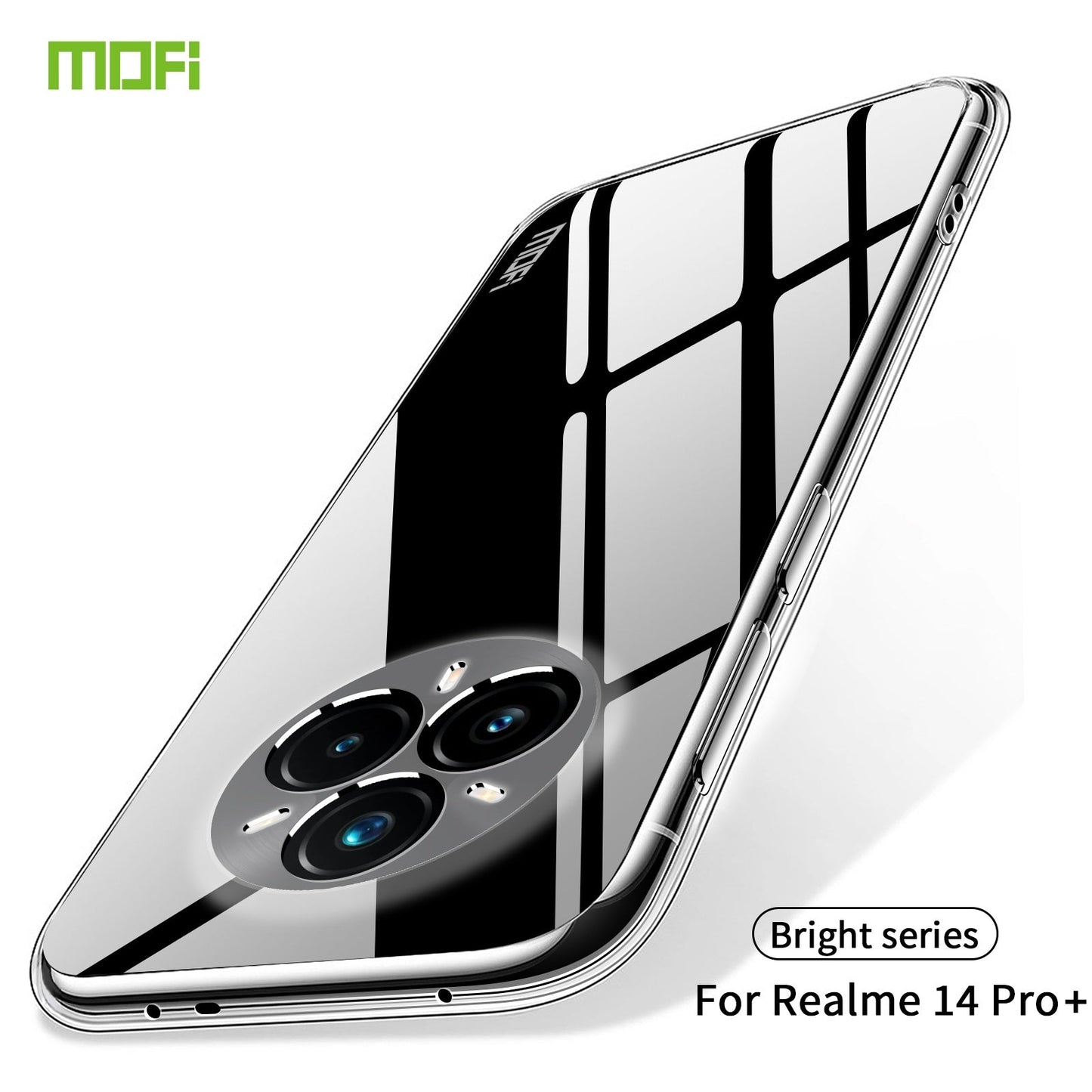 For Realme 14 Pro+ 5G Clear Phone Case MOFI Ultra-Thin TPU Phone Back Cover - Transparent