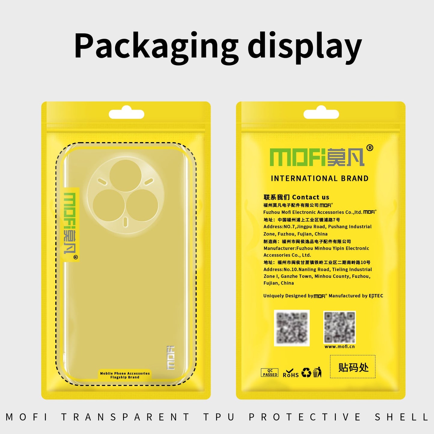 For Realme 14 Pro+ 5G Clear Phone Case MOFI Ultra-Thin TPU Phone Back Cover - Transparent