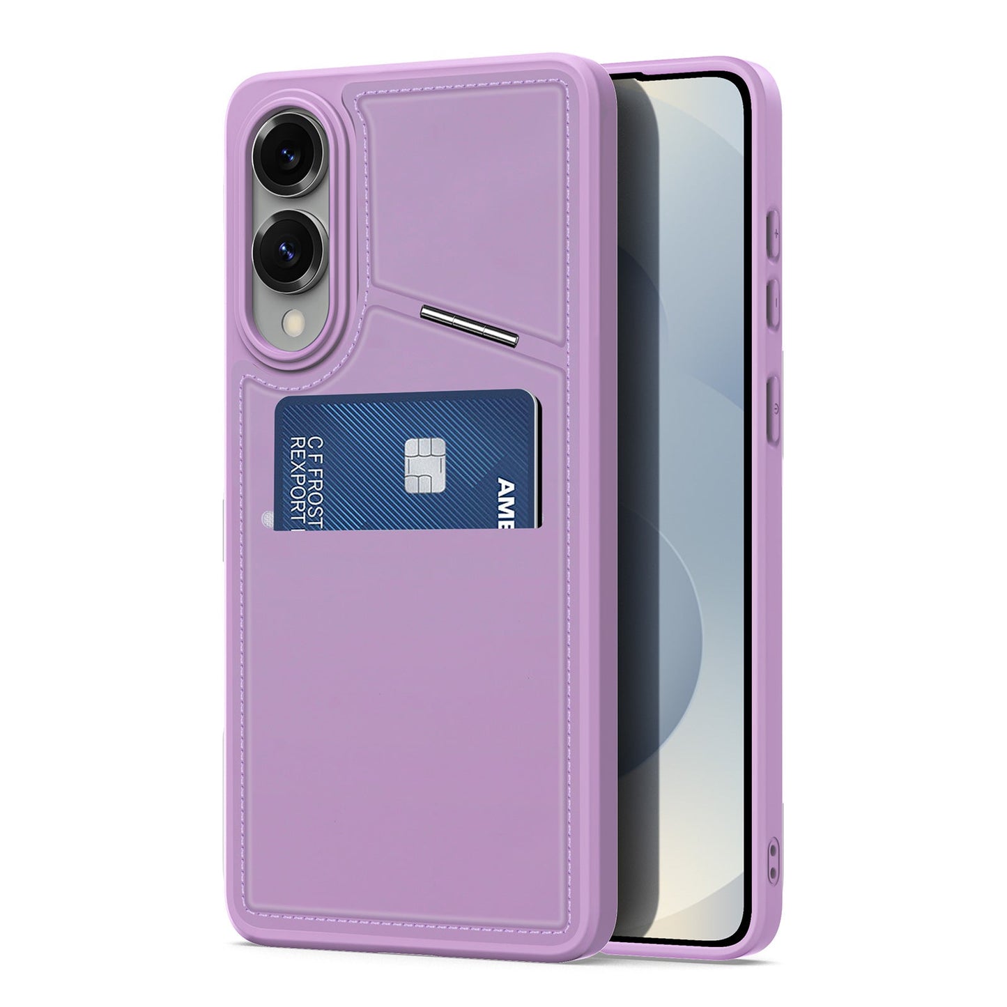 For Samsung Galaxy S25 Edge Magnetic Case DUX DUCIS Rafi II Series Leather Back Cover with RFID Blocking Card Slots - Purple Pink