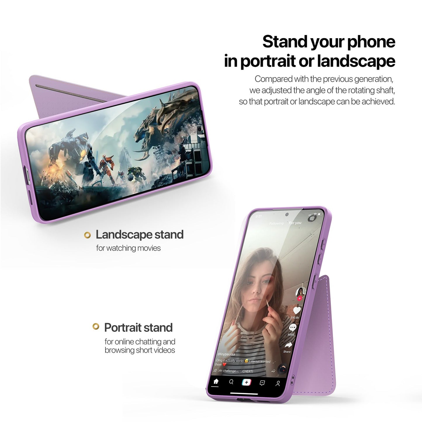 For Samsung Galaxy S25 Edge Magnetic Case DUX DUCIS Rafi II Series Leather Back Cover with RFID Blocking Card Slots - Purple Pink