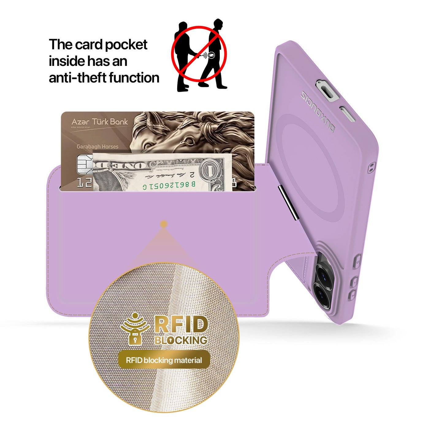 For Samsung Galaxy S25 Edge Magnetic Case DUX DUCIS Rafi II Series Leather Back Cover with RFID Blocking Card Slots - Purple Pink