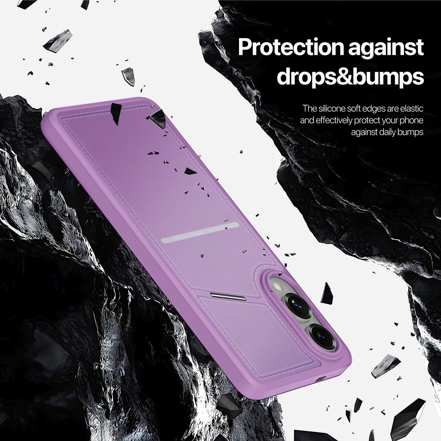 For Samsung Galaxy S25 Edge Magnetic Case DUX DUCIS Rafi II Series Leather Back Cover with RFID Blocking Card Slots - Purple Pink