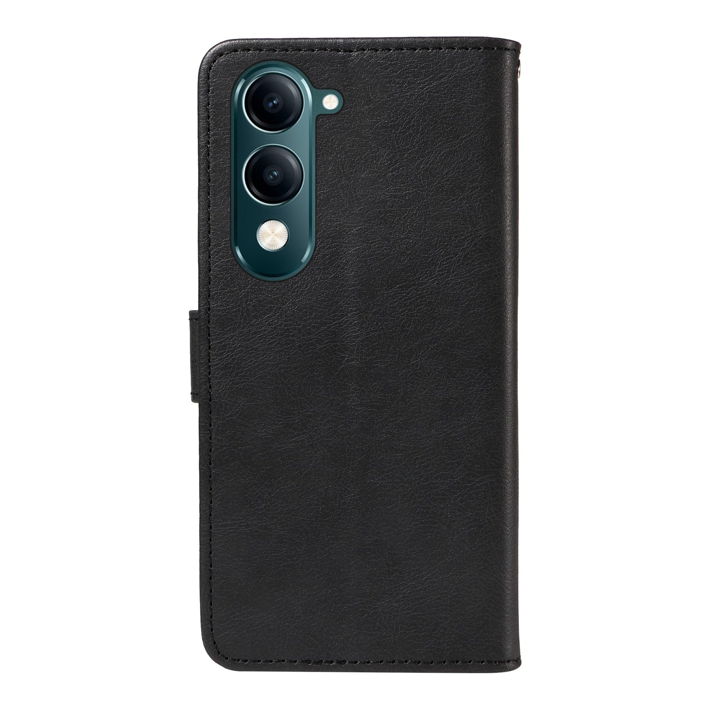 For vivo Y04 4G / vivo Y29s 5G Leather Wallet Case with Strap Solid Color Phone Stand Cover - Red