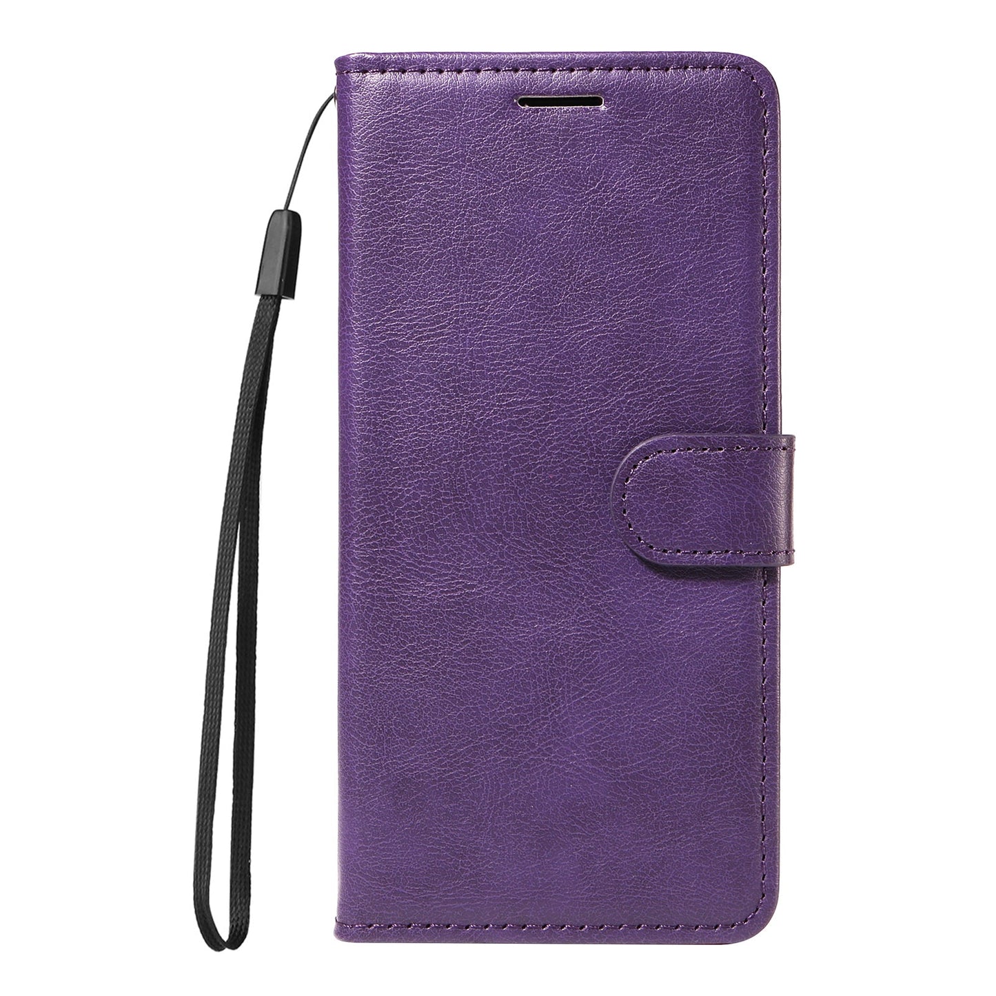 For vivo Y04 4G / vivo Y29s 5G Leather Wallet Case with Strap Solid Color Phone Stand Cover - Purple