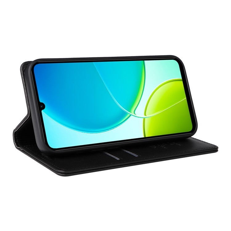 For vivo Y04 4G / vivo Y29s 5G Wallet Case YIKATU YK- 001 PU Leather Phone Cover with Stand - Black