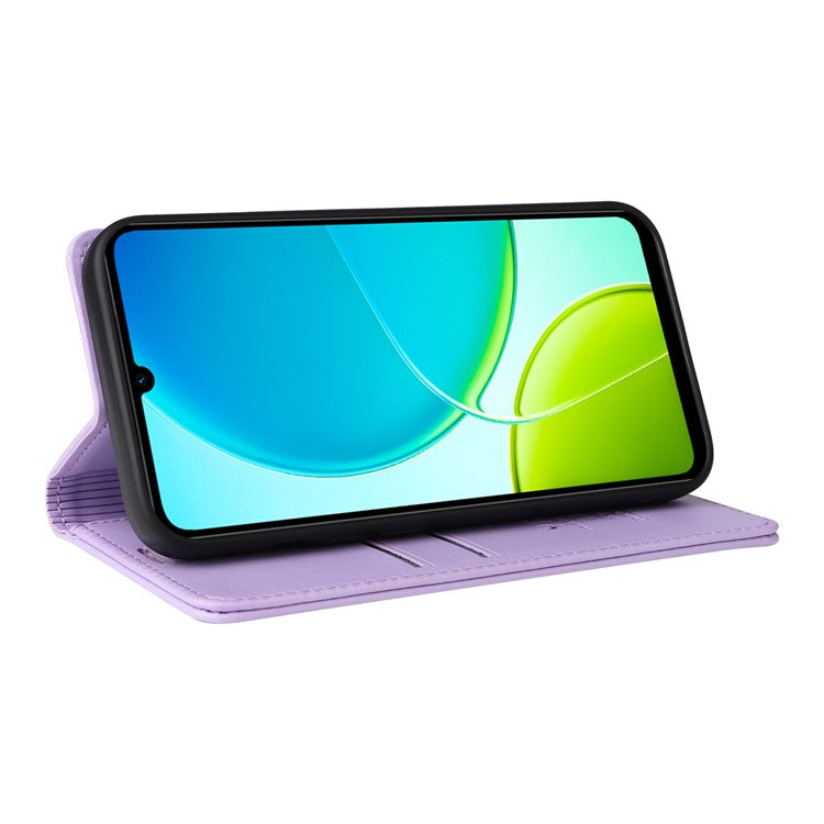 For vivo Y04 4G / vivo Y29s 5G Wallet Case YIKATU YK- 001 PU Leather Phone Cover with Stand -  Light Purple