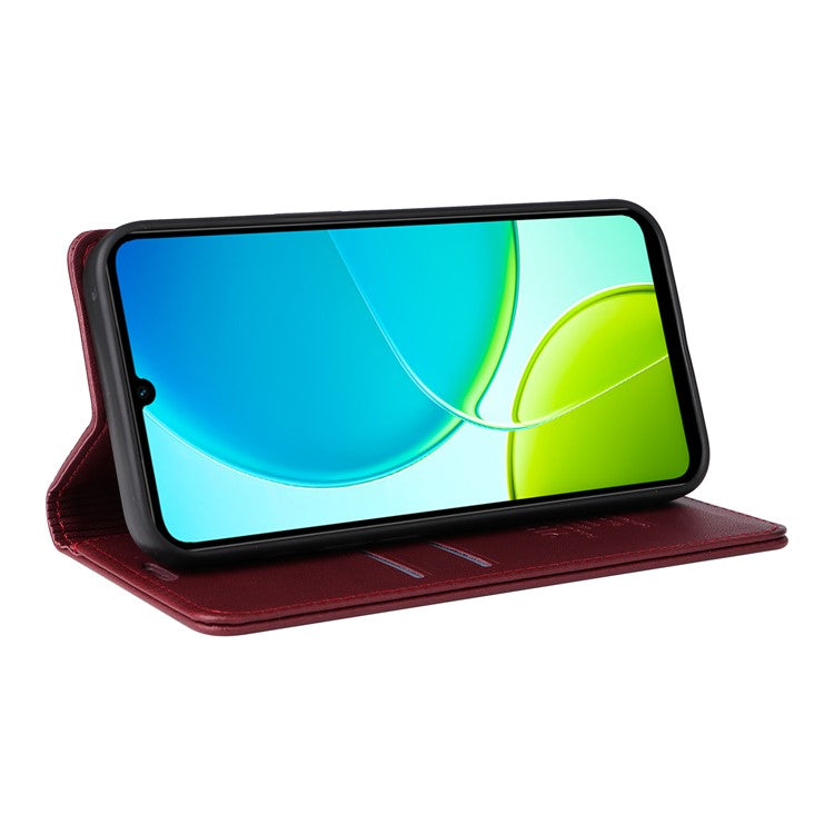 For vivo Y04 4G / vivo Y29s 5G Wallet Case YIKATU YK- 001 PU Leather Phone Cover with Stand - Wine Red