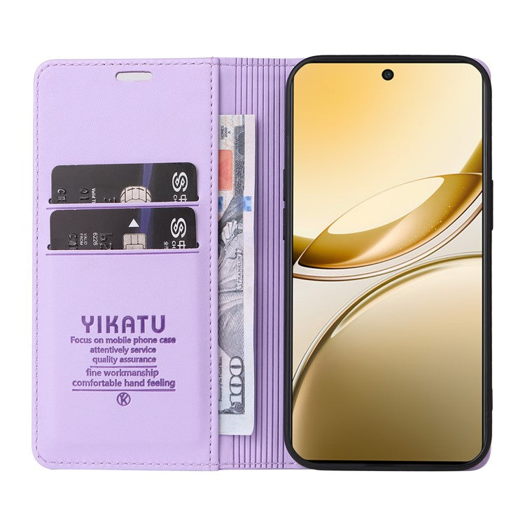 For vivo V50 5G Wallet Case YIKATU YK- 001 PU Leather Phone Cover with Stand -  Light Purple