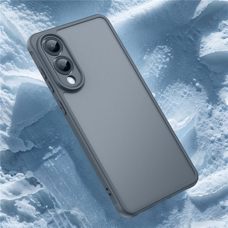 For Samsung Galaxy S25 Edge / S25 Slim Case Drop Proof Airbags Frosted Translucent PC + TPU Phone Back Cover - Blue